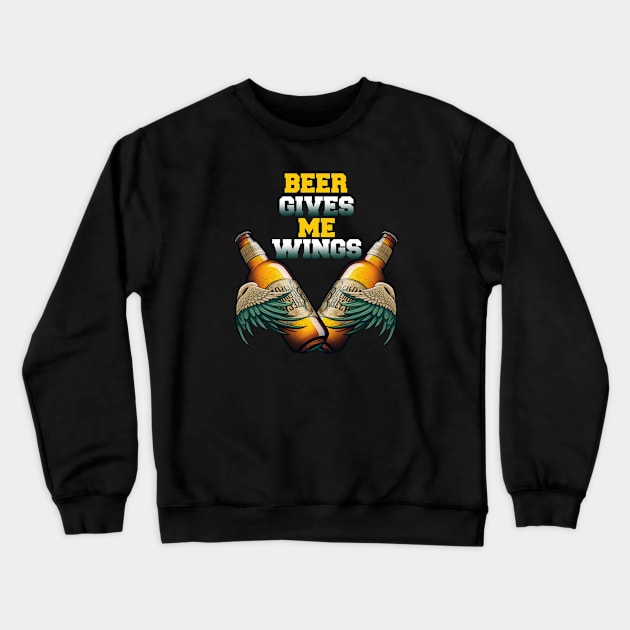 Beer gives me wings Crewneck Sweatshirt by i2studio